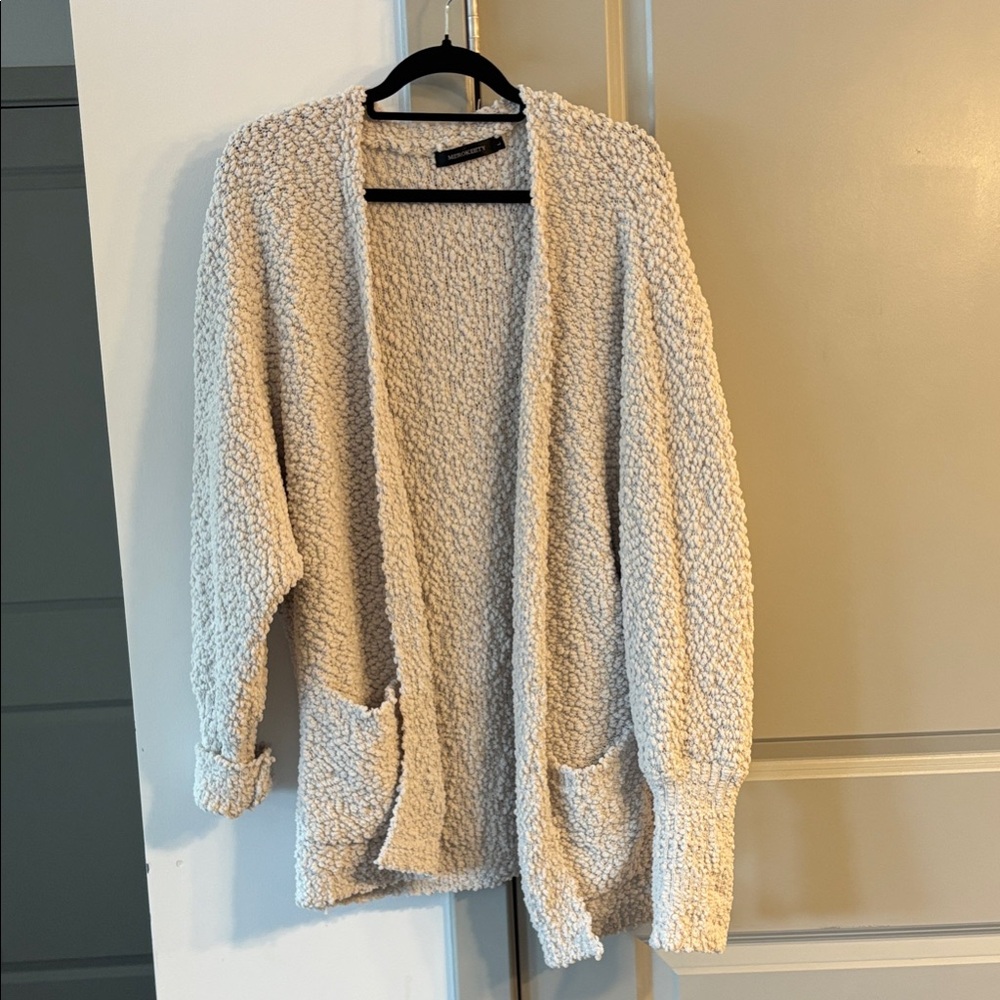 Cozy Cream Open-Front Cardigan